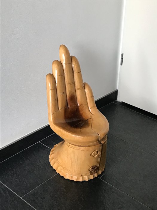 Mão / cadeira / estátua de madeira dura de Buddha - madeira tropical maciça - Tailândia (1) - Madeira