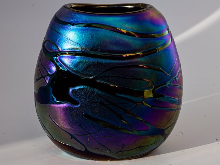 Joska Studio Design - 彩虹艺术风格花瓶（1990）-带签名-高度14厘米 - 玻璃