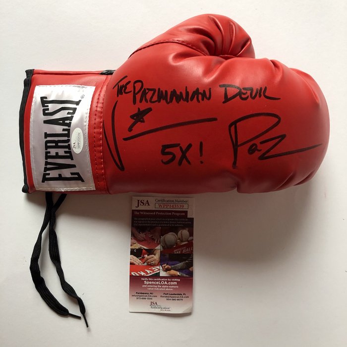 VINNY PAZ SIGNED EVERLAST BOXING GLOVE JSA WITNESS PAZIENZA "BLEED FOR THIS" 