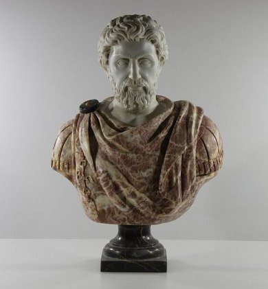 Sculpture, Empereur romain suggestif sculpture en marbre fait à la main de Marc Aurèle