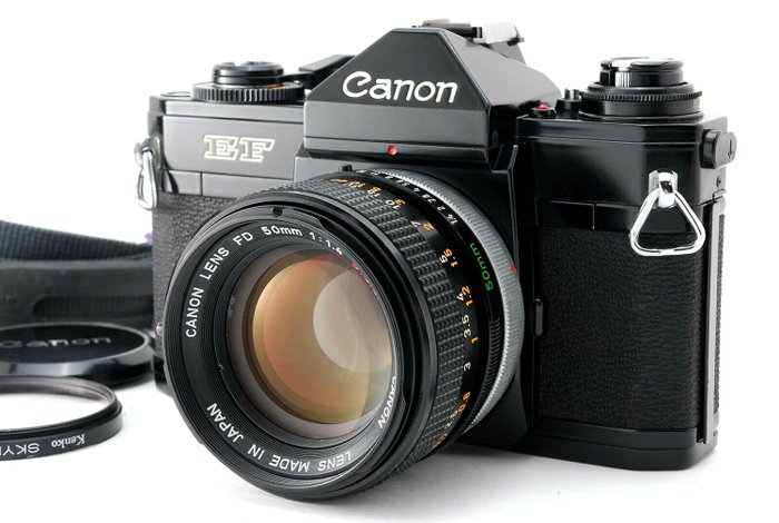 Canon EF Black 35mm SLR Film Camera + FD 50mm f/1.4 - Catawiki