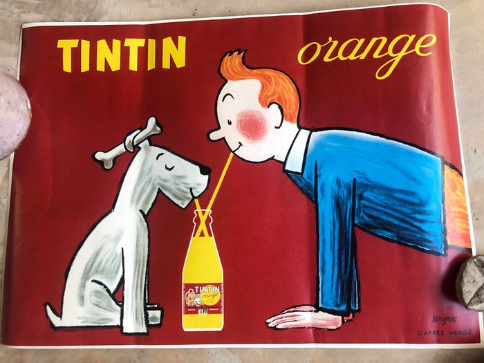 Raymond Savignac - Tintin Orange (kuifje) - 1980er Jahre