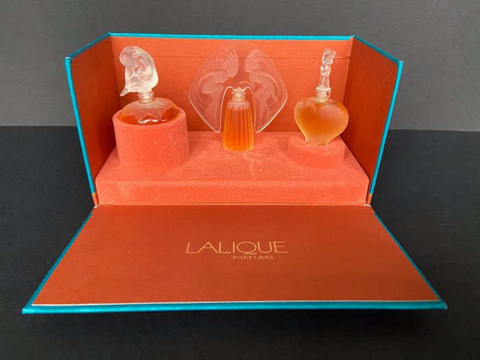 Lalique - "Jäljittämätön" - 3 miniatyyriä, joissa on sertifikaatti - Rajoitettu erä - lasi