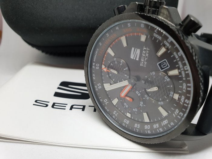 Watch - Seat Sport chronograph - Atom grey / Cup racer orange - with original casing - Seat - After 2000