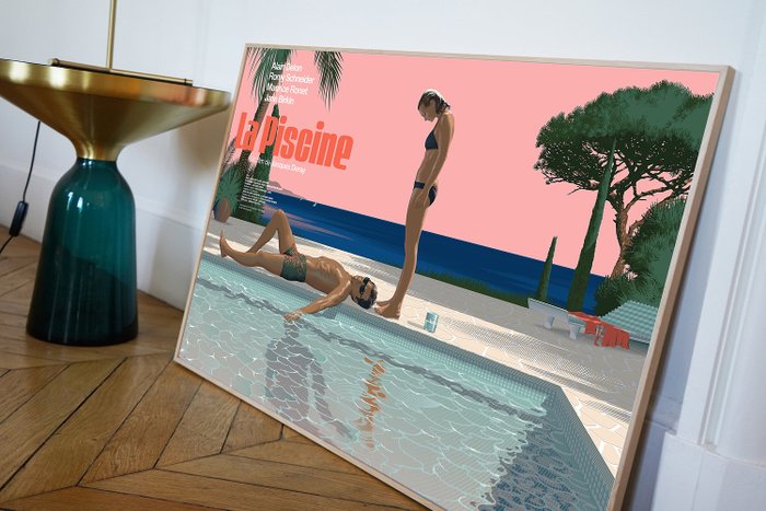 La Piscine - Alain Delon, Romy Schneider - Artwork, Collectors edition, Poster, Serigraph by Laurent Durieux - signed and numbered by artist