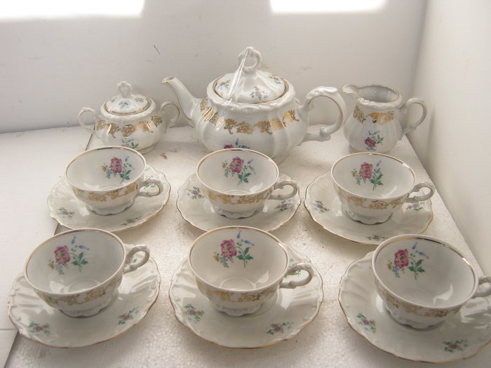 Bareuther - Bavaria - Service à thé pour 6 personnes (15) - Porcelaine