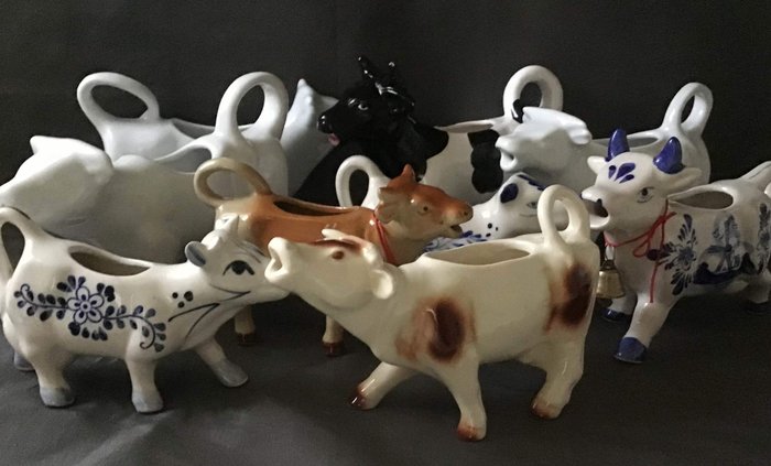Jarras de leche en forma de vaca (9) - Loza de barro, Porcelana