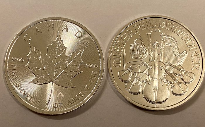Silbermünze Kanada 5 Dollar Maple Leaf 2020 Feinsilber 31,1 g