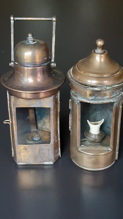 Lámparas de aceite de brújula bitácora (2) - Latón - Finales del siglo XIX