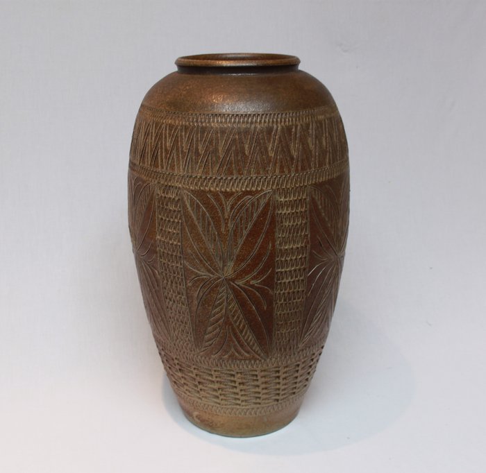 Bernhard Jakob Giertz - Studio Keramik Vase - Vaso con decoro inciso (61 cm) - Ceramica