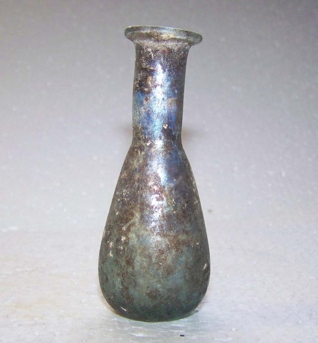 Römisches Reich Glas Römische Glasflasche - 3×0×7.7 cm - (1)
