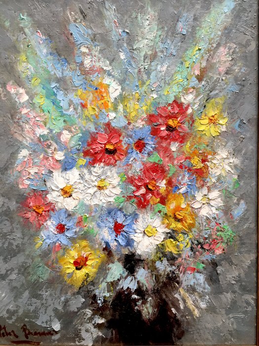 Peter Brouwer (1935-2010) – Stilleven met bloemen