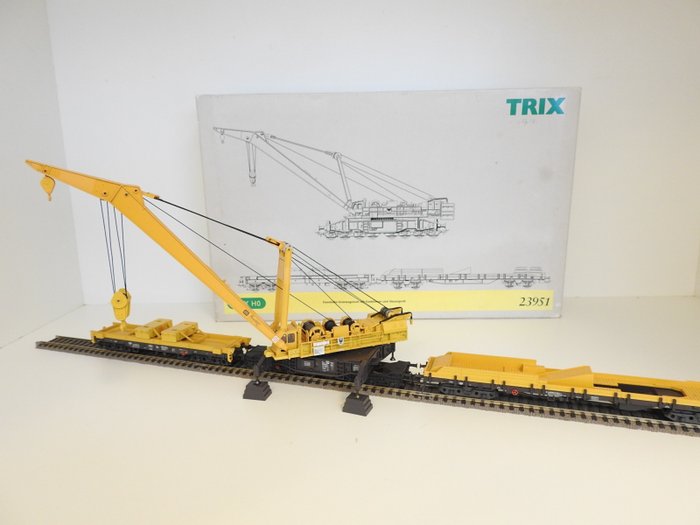 Trix H0轨 - 23951 - 货运车厢 - DCC随车起重机组，带有控制器“ Goliath” - DB
