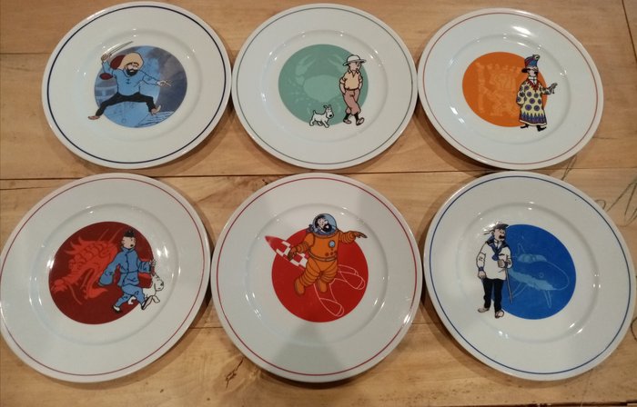 Vaisselle Tintin Ensemble de 10 assiettes Tintin en por…