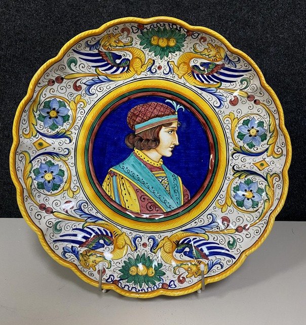 Serafino Volpi - Deruta - plato grande con adornos y decoración - Cerámica
