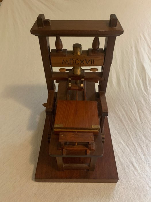 Miniatur Replik Gutenberg Presse 1617 - Holz