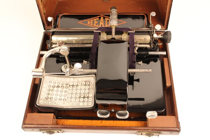 Société des Machines à Écrire 'Heady' - Máquina de escribir portátil con brazo plegable y estuche, 1921 - metal