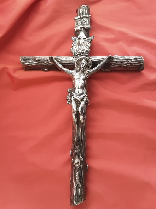 Kruzifix, Antikes Silber (1) - Silber - Anfang des 19. Jahrhunderts
