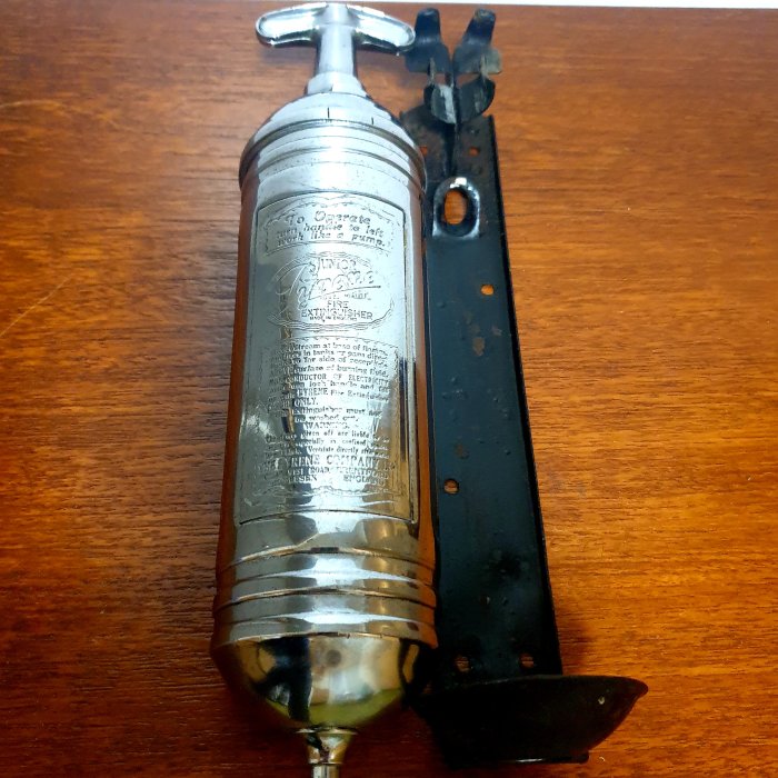 Fire extinguisher in holder - Pyrene Junior - 1950-1960