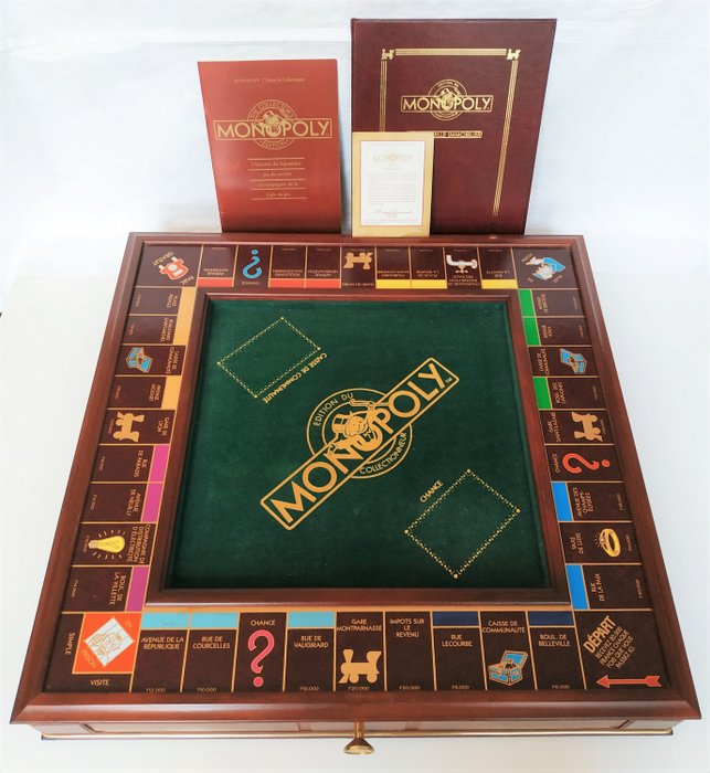 Franklin Mint - Monopoly - L'édition du collectionneur - Bois - Acajou,  Plaqué or 22k et Plaqué argent - Catawiki