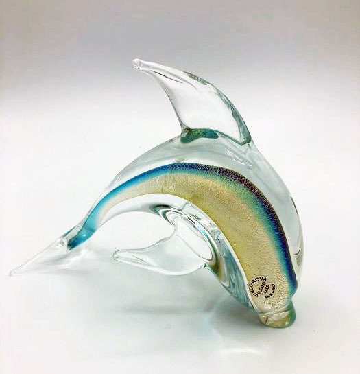Vinciprova - 穆拉諾玻璃杯中的海豚 - 穆拉諾玻璃