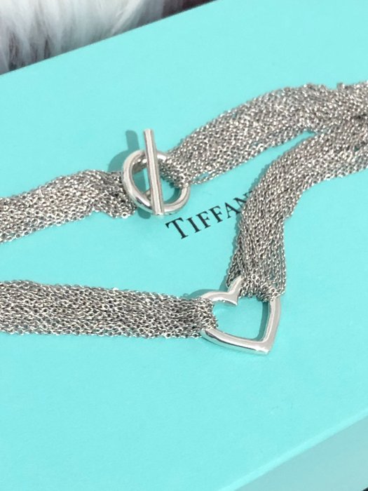Tiffany - 925 Zilver - Ketting, Tiffany & co multiketting mesh 40 cm