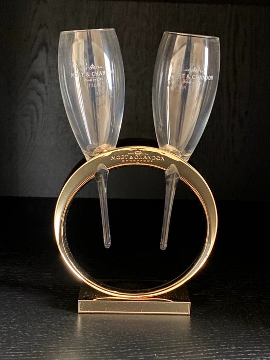 Moët et Chandon 'Wedding Ring' set of 2 glasses and holder - 香槟地