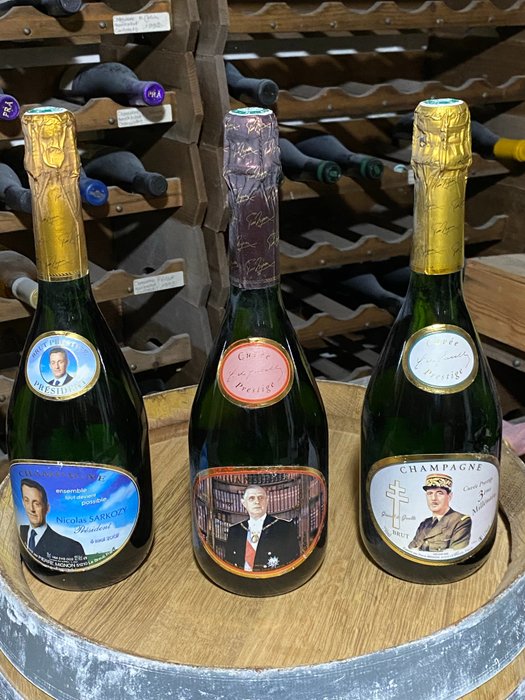 Pierre Mignon cuvee Prestige Sarkozy & De Gaulle x 2 - Champán Brut - 3 Botellas (0,75 L)