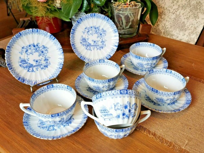 Seltmann, Weiden - Bavaria - W Germany - Décor somptueux de camaïeu de bleu - Serviço de chá - grande luxo - Porcelana fina alemã
