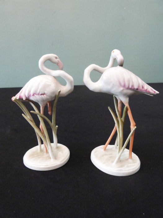 Rosenthal - Figura de porcelana Flamingo / Vogel Rosenthal modelo 1522 (2) - Porcelana
