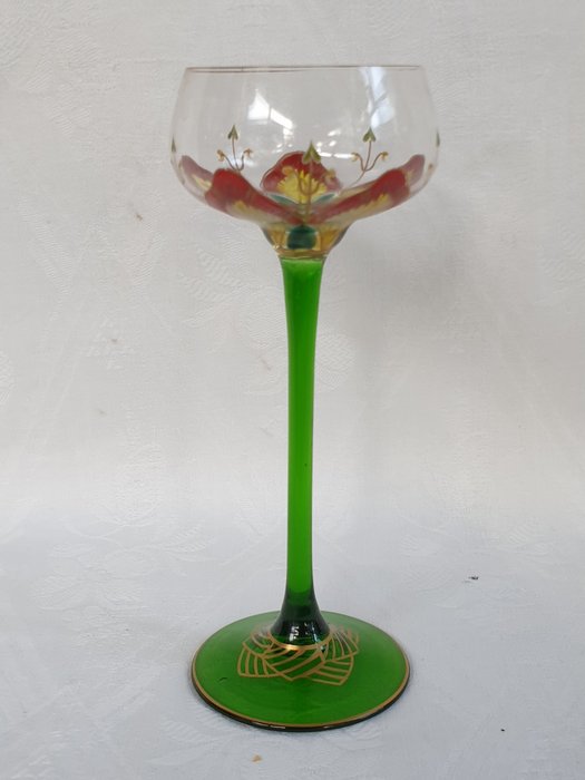 Image 3 of Meyr's Neffe (Adolf bei Winterberg) - Art Nouveau liqueur glass with enamel painting