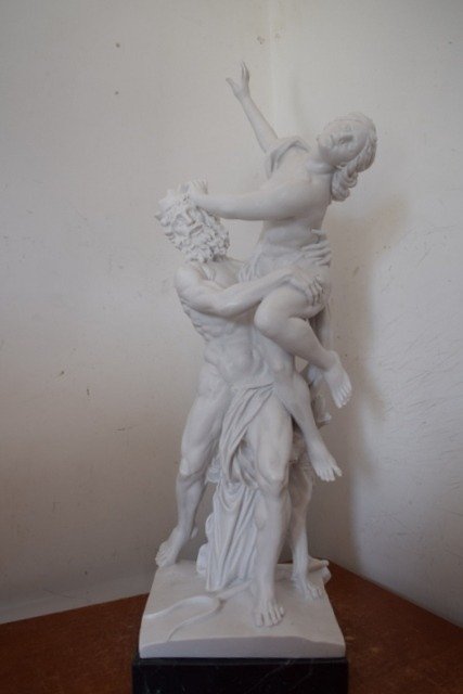Replica după Bernini, Violul de Proserpina, H. Cm. 57 - Praful de marmură - secolul 21