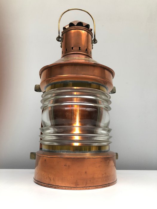大型舊船燈/刊頭 - 銅, 黃銅 - 20世紀上半葉