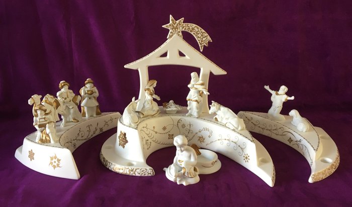 Villeroy & Boch - Crèche de Noël en porcelaine classique et porte-bougie ange (2) - Porcelaine