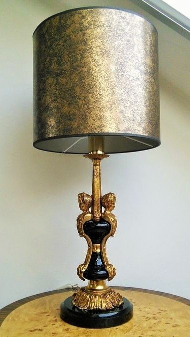 Hollywood Regency Lamp With Decoration, Hollywood Regency Lamp Shade