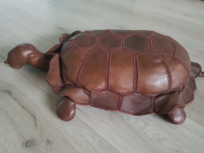 Leather Tortoise Ottoman Footstool, Leather Turtle Ottoman