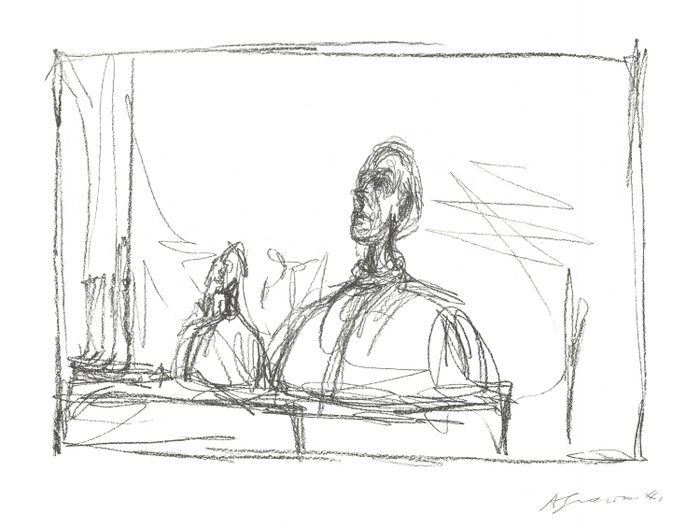 Preview of the first image of Alberto Giacometti (1901-1966) - Portrait d'homme à l'atelier.