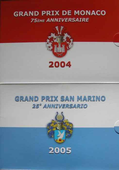Monaco, San Marino. Probe Set 2004/2005 "Grand Prix  Monaco - San Marino" ( 2 sets )