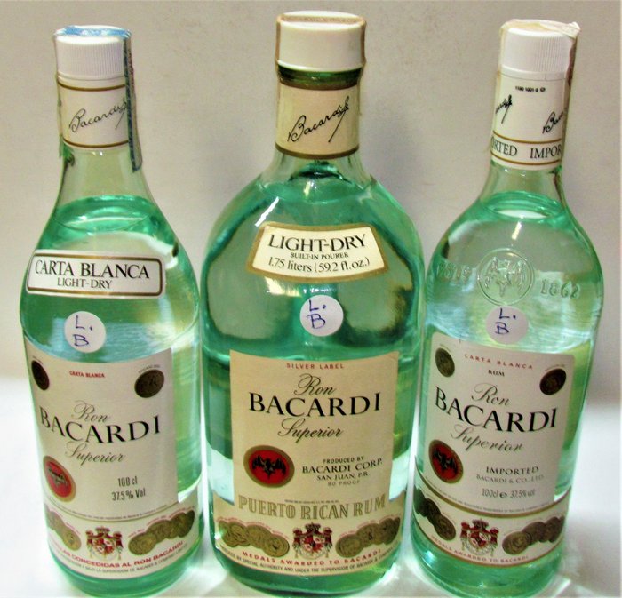 Bacardi - L 1,75 - Catawiki Superior - 3 - bottles 100cl