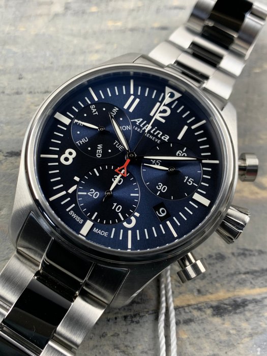 Preview of the first image of Alpina - Startimer Pilot Chronograph - AL-371NN4S6B - Men - 2011-present.