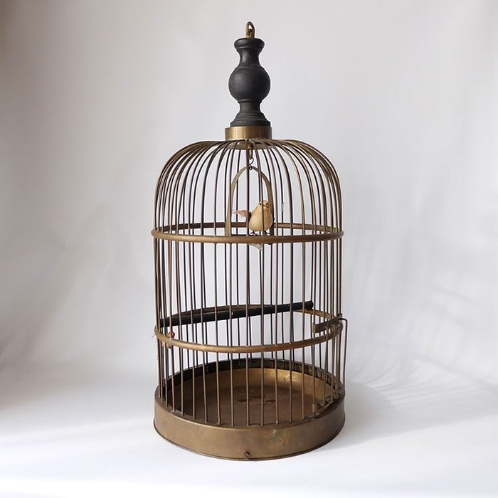 Jaula de pájaros de cobre decorativa antigua (1) - Cobre
