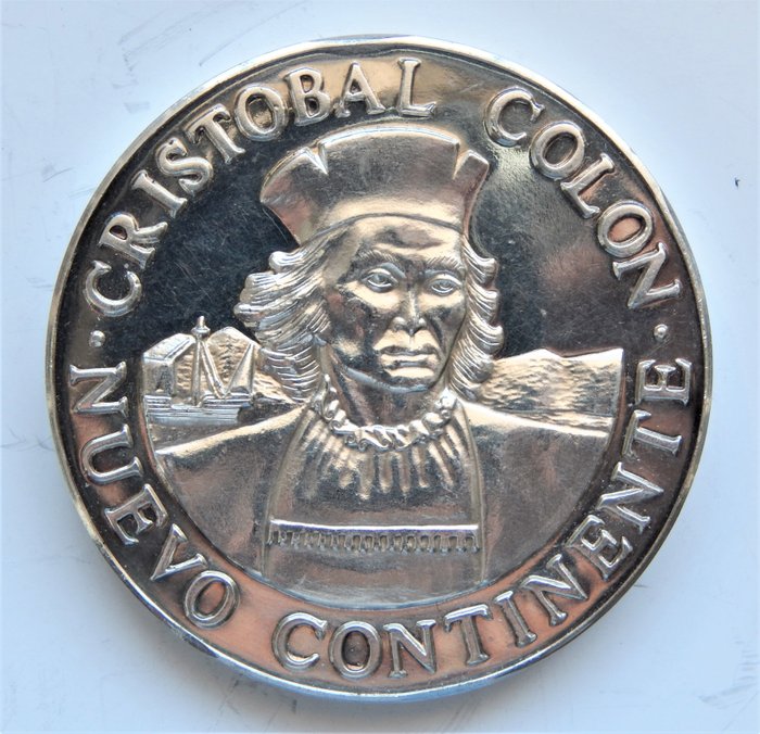 西班牙. Medaille 1988 - 1492-1992 Cristobal Colón - 500 Aniversario Nuevo Continente - 2 Oz