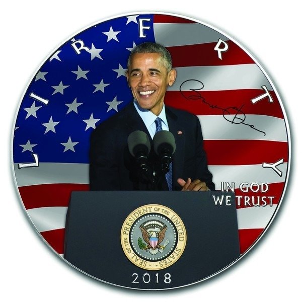 United States. 1 Dollar 2018 Barack Obama Colorized - 1 oz