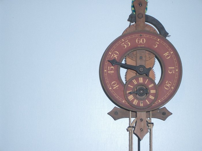 Zegar stołowy z wahadłem - Baumann - Drewno - XX wiek
