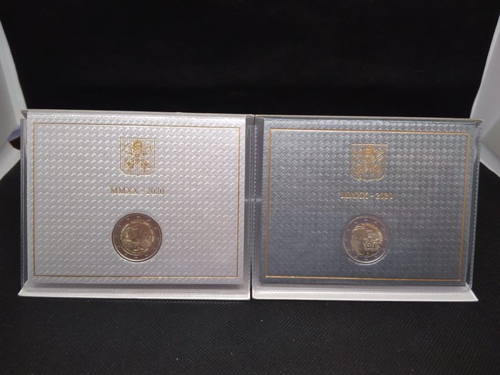 Vatikaani. 2 Euro 2020 "Raffaello Sanzio" + "Giovanni Paolo II" (2 monete)  (Ei pohjahintaa)