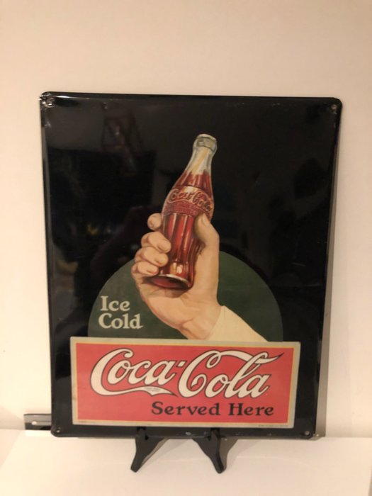 original Coca-Cola reklamskylt 1920/1930 - metall / tenn