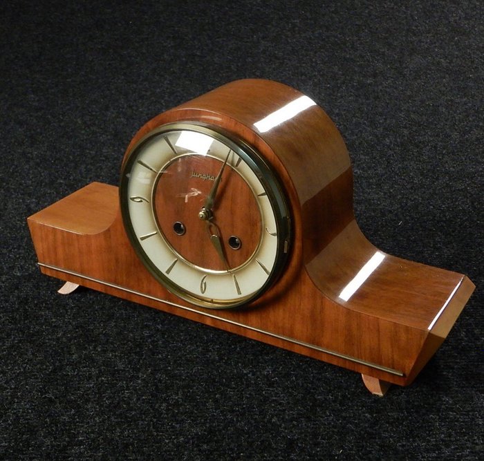 Junghans - Vintage zegar stołowy Junghans w idealnym stanie - Drewno, Mosiądz, Szkło