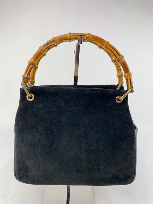 Gucci - Bamboo Handle-Black Suede - Handbag - Catawiki