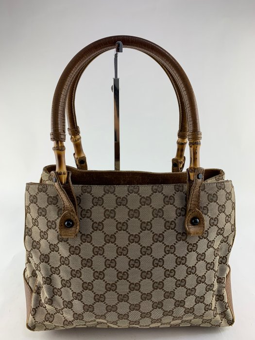 Gucci - GG Brown Canvas - Handbag - Catawiki