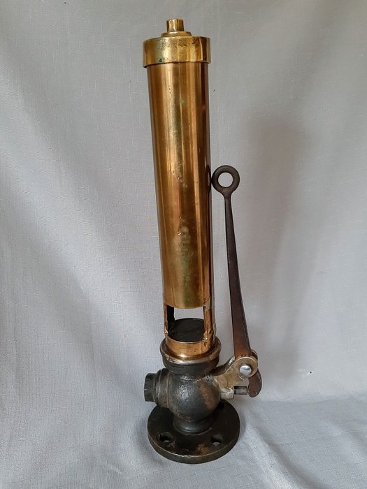 Rare large antique steam whistle - Brass, Bronze, Iron (cast/wrought) - Late 19th century